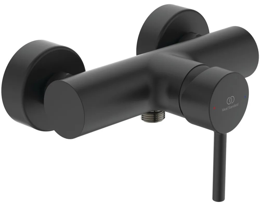 Baterie de dus cu montaj pe perete, neagra Negru mat