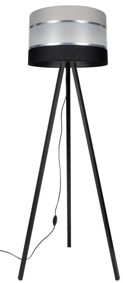 Lampadar CORAL 1xE27/60W/230V wenge/negru/gri/crom
