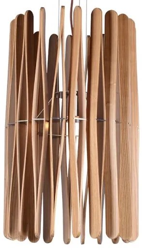 Pendul din lemn masiv pe cablu, 1xE27/60W/230V, diametru 38 cm, frasin/lemn de cauciuc