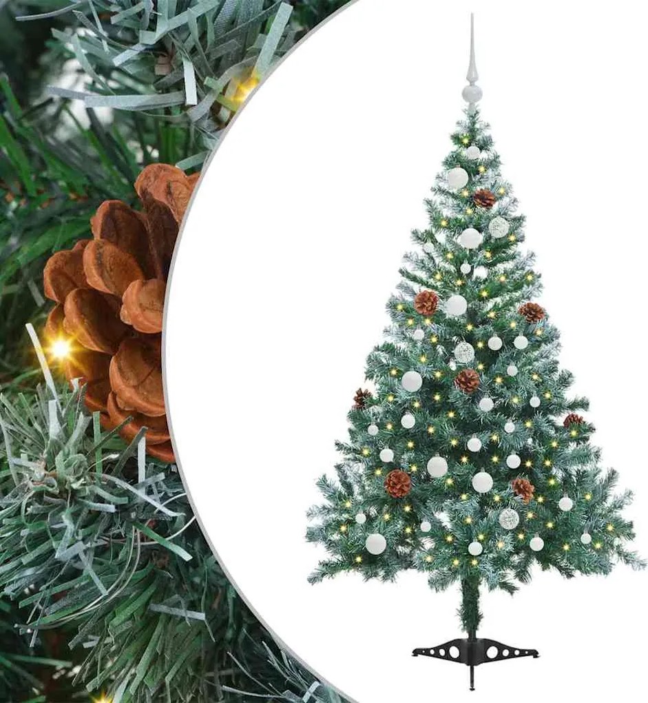 vidaXL Brad de Crăciun artificial cu 150 LED Verde 150 cm PVC și Oțel