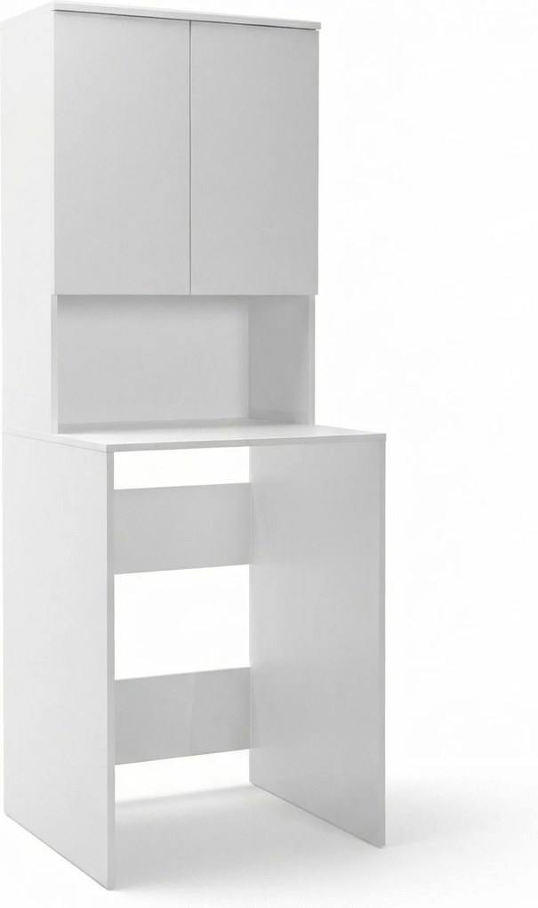 Dulap Baie Adore cu Loc Pentru Masina de Spalat, 3 Rafturi, 2 Usi, Alb, 65 x 182 x 60 cm