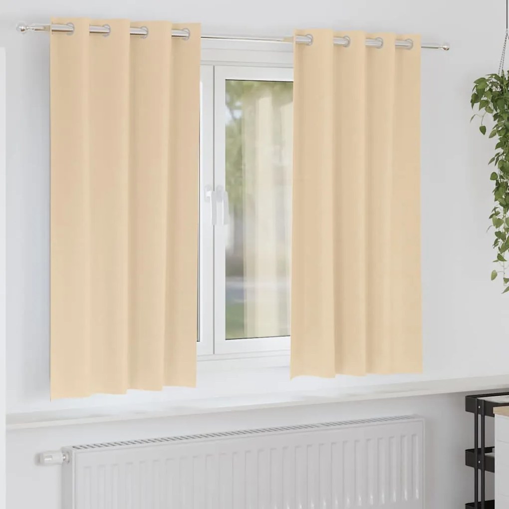 vidaXL Perdele cu perdele 2 pcs Crem 175 x 140 cm Poliester