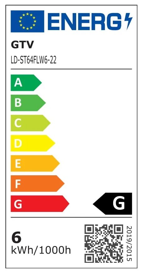 Bec cu filament E27, cu lumină albă caldă 6 W – GTV