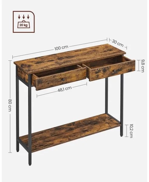 Masă laterală LUVOR maro/negru