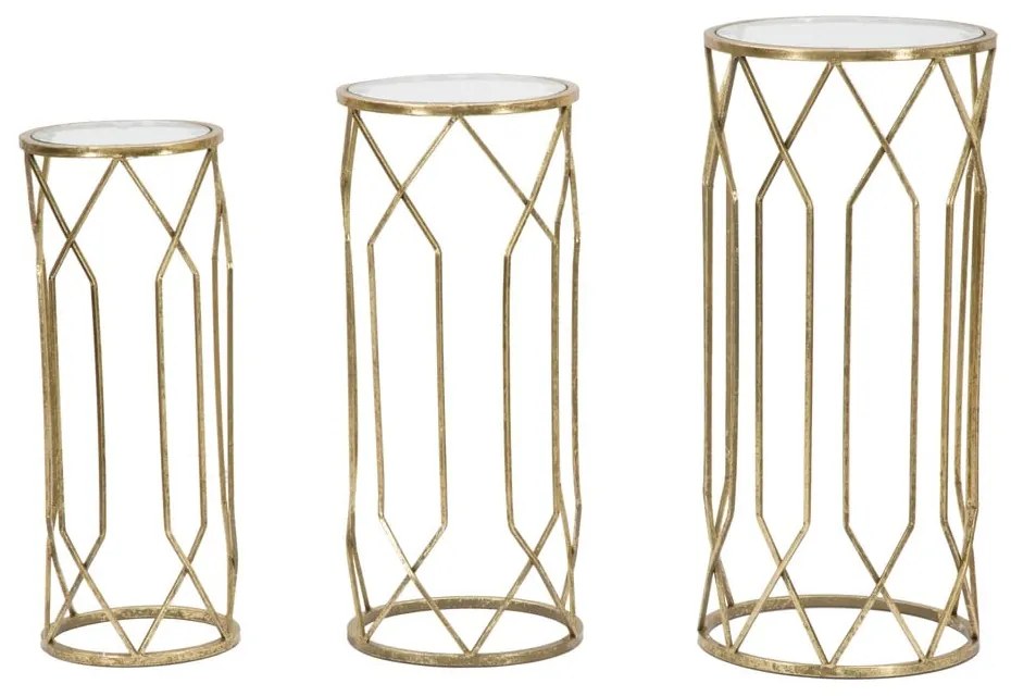 Măsuțe auxiliare rotunde cu blat din sticlă 3 buc. ø 32 cm Tunisi – Mauro Ferretti