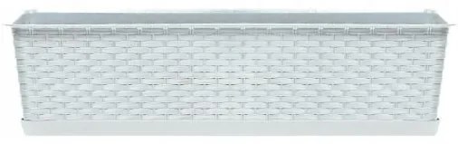 Jardiniera decorativa, alb, 68.5x17.3x15 cm, Ratolla Case P