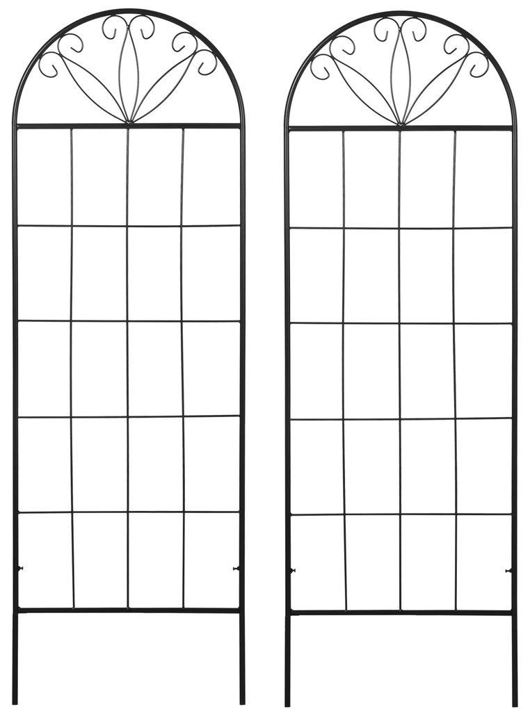Outsunny Trelis pentru grădină set de 2 suport pentru plante agățătoare din metal - 51 x 152 cm negru | Aosom Romania