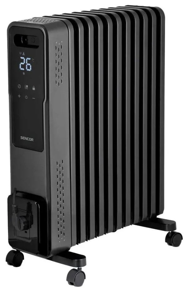 Sencor - Radiator electric pe ulei cu 11 aripioare, 1000/1200/2400 W, 230 V, Wi-Fi, negru