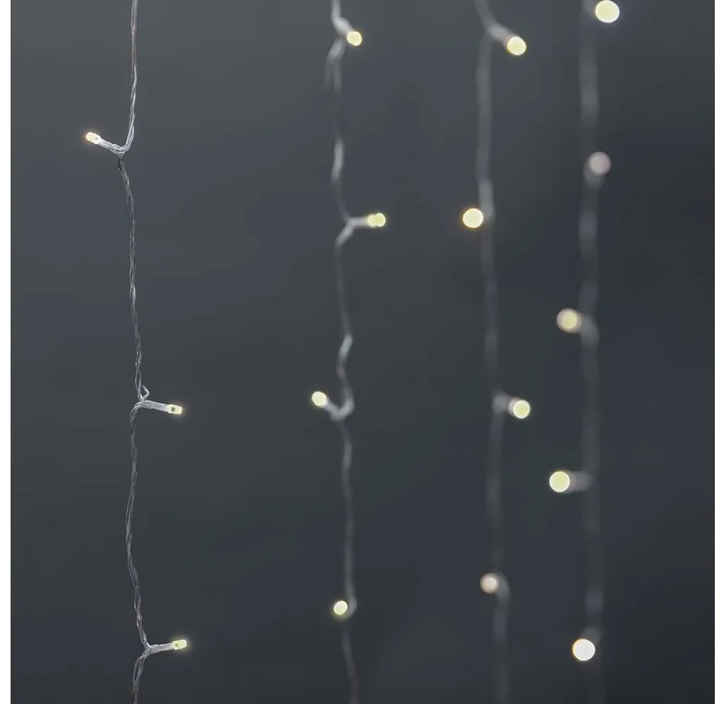 Perdea LED de Crăciun 200xLED/8 funcții 6m IP65 Wi-Fi Tuya cald Nedis WIFILXC01W200