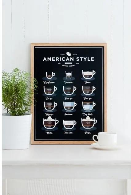 Poster Follygraph American Style Coffee Black, 21 x 30 cm