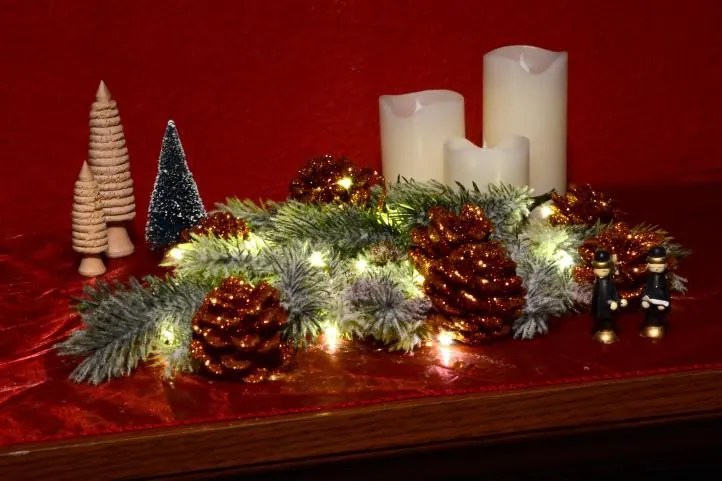 Lanț de lumini de Crăciun, MINI 50 LED cu temporizator, alb