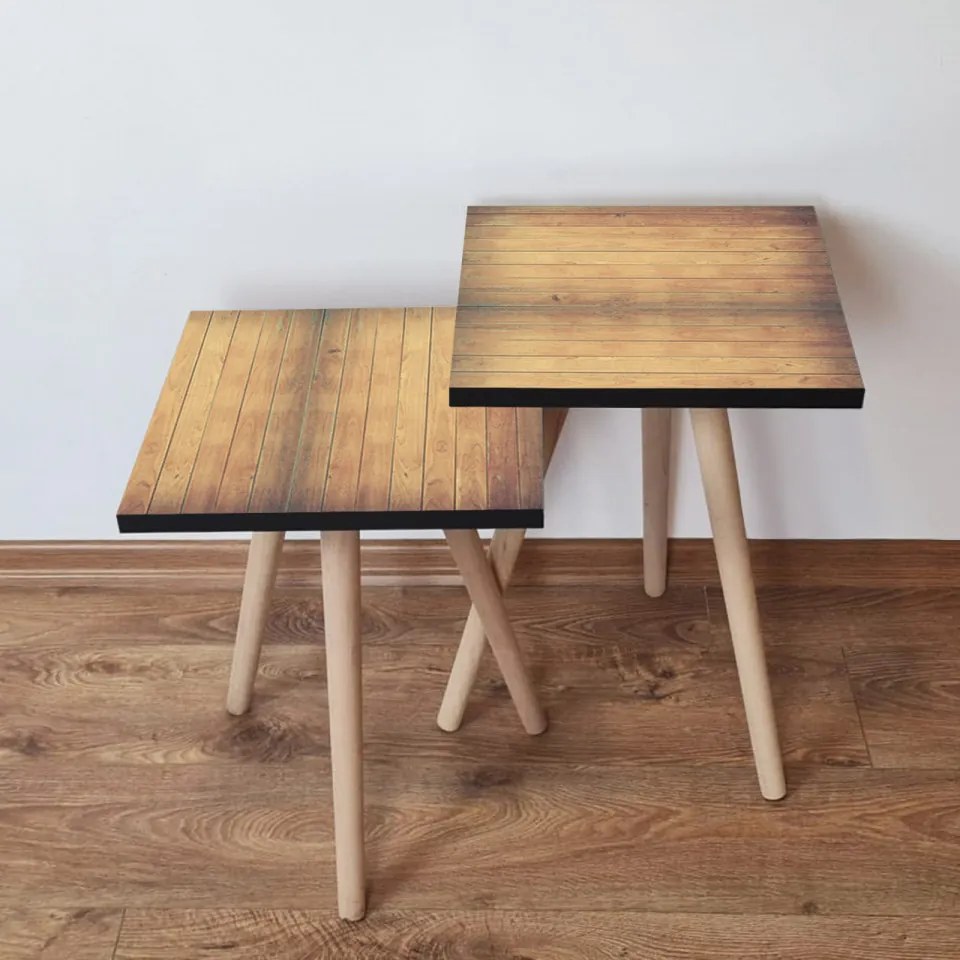Set 2 Masute Auxiliare 2SHP331, MDF, Camel