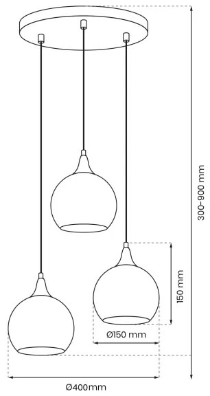 Lustră pe cablu MONTE 3xE27/60W/230V crom mat