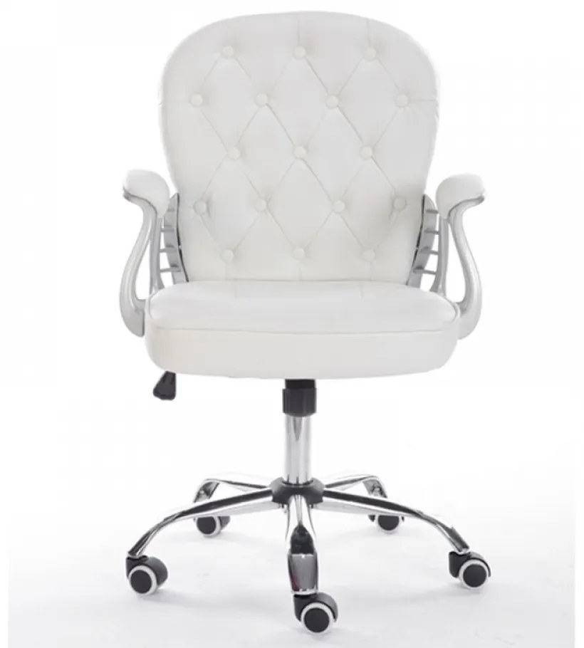 Scaun birou SIB 1304, Piele Ecologica, Alb