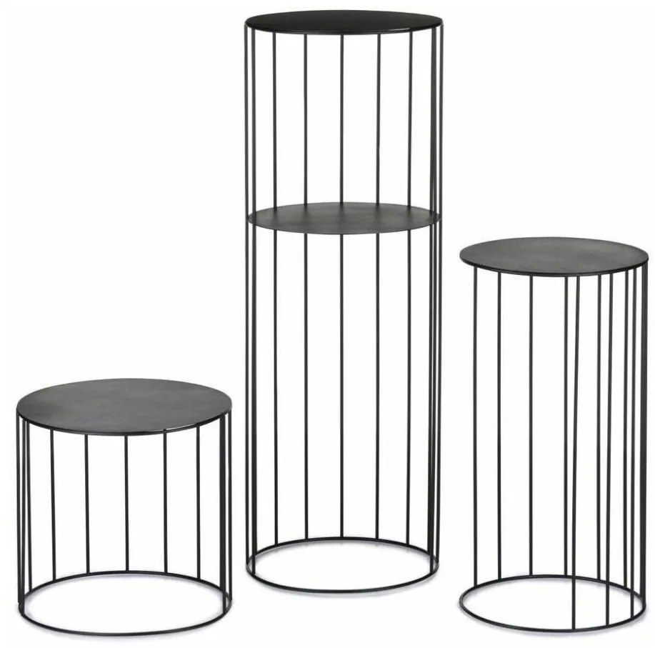 SET 3x Suport pentru flori LOFT negru