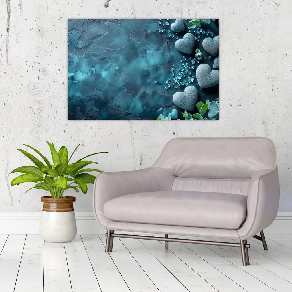 Tablou - Pietre în formă de inimă (90x60 cm)