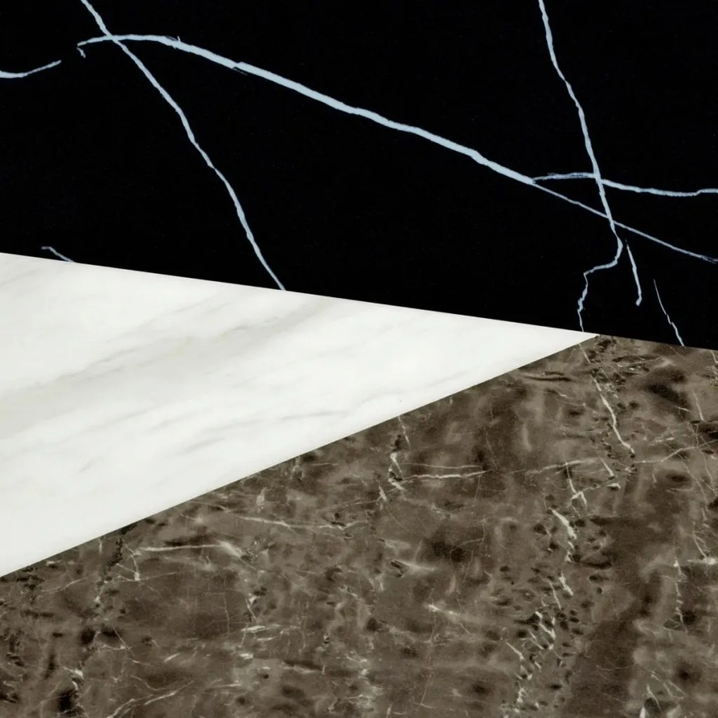 Masa Rotunda LUX din Otel, Marmura Artificiala, Tricolori 120cm