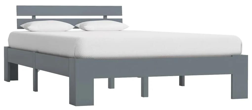 283169 vidaXL Cadru de pat, gri, 140 x 200 cm, lemn masiv de pin