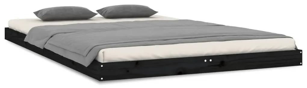 823453 vidaXL Cadru de pat, negru, 120x200 cm, lemn masiv de pin