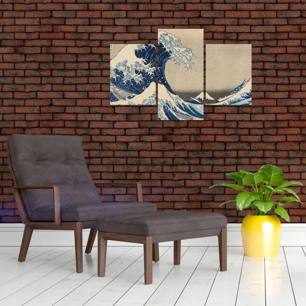 Tablou - Katsushika Hokusai, Under the Wave off Kanagawa, reproducere (90x60 cm)