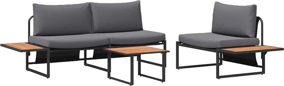 vidaXL Set de masă pentru grădină 3 pcs Antracit Oțel