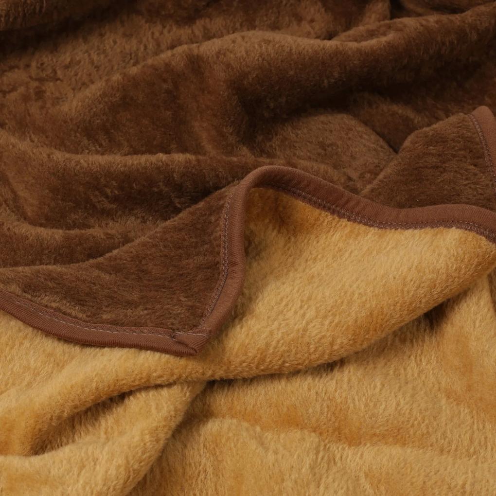 Goldea pătură din acril de calitate - maro/bej 150 x 200 cm