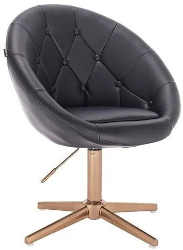 HC8516CROSS Scaun Negru cu Bază Aurie