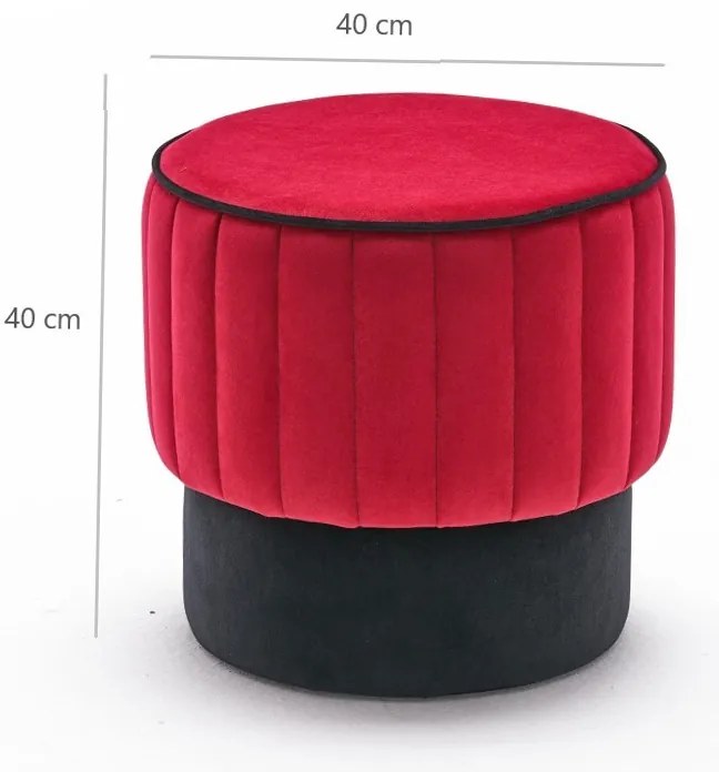 Taburet Rose Pouf Roșu