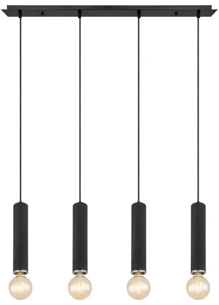 Lustră pe cablu MARION 4xE27/60W/230V lemn negru Globo 15499-4H