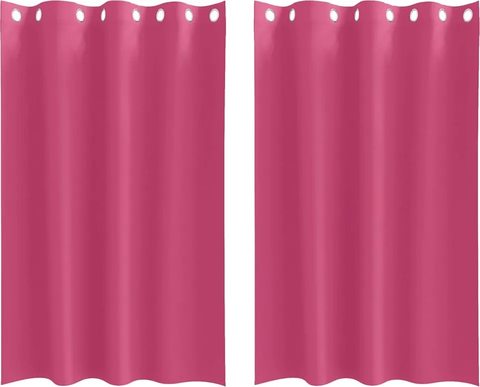 vidaXL Perdele Opaque cu Inel 2 pcs Roz Aprins 175 x 140 cm Poliester