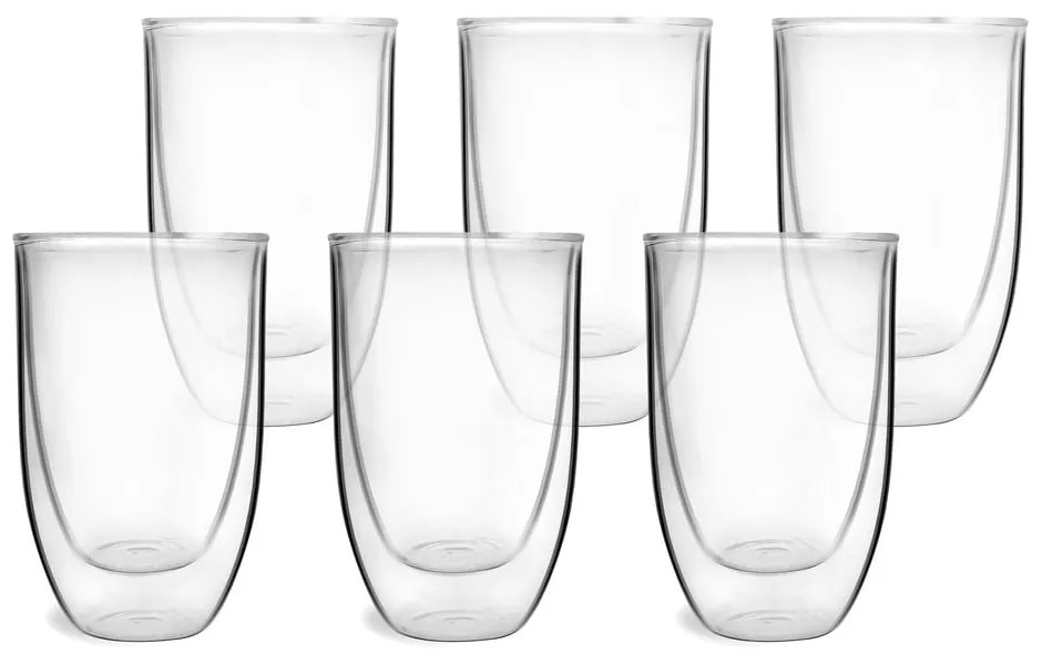 Set 6 pahare cu perete dublu Vialli Design NATALIE, 350 ml