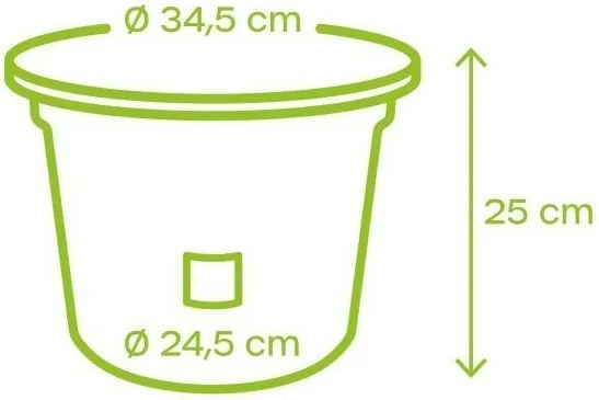 Plastia Ghiveci cu auto-irigare Narza diametru 35cm, ciocolată, diam. 35 cm