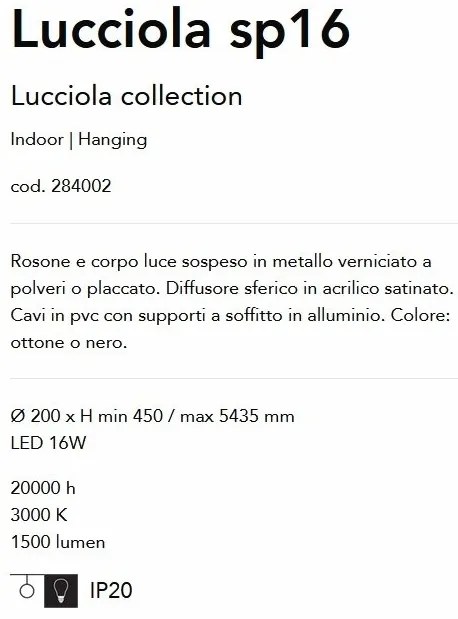 Lustra LED design minimalist Lucciola sp16 negru