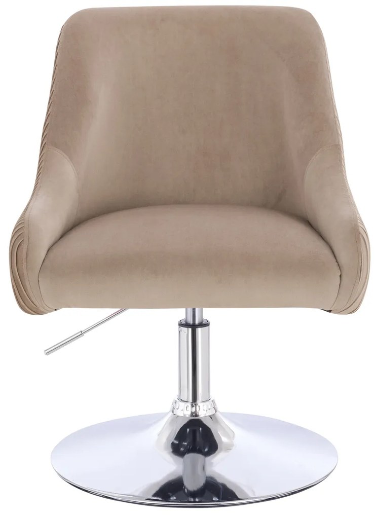 HR920N Scaun Latte din Catifea cu Bază Cromata