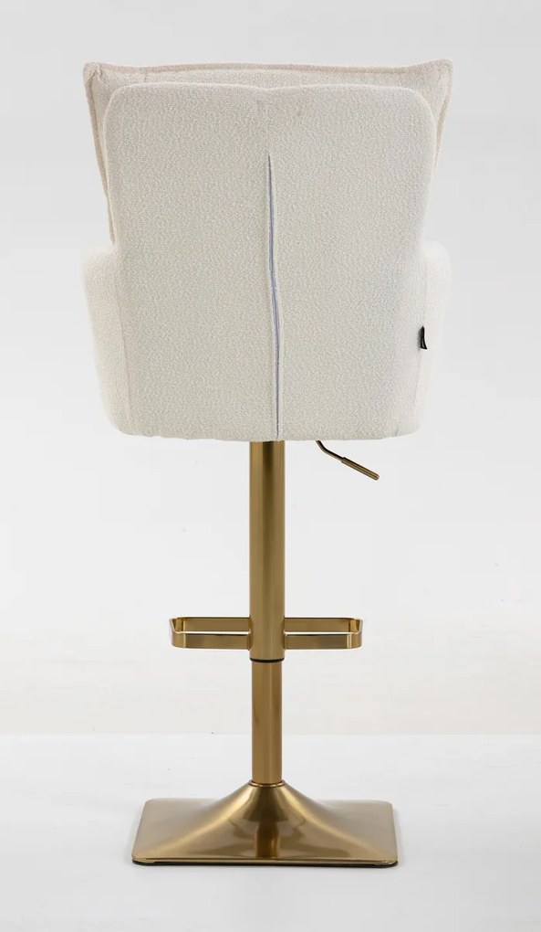 HR250KW Scaun Crem Boucle Bază Aurie