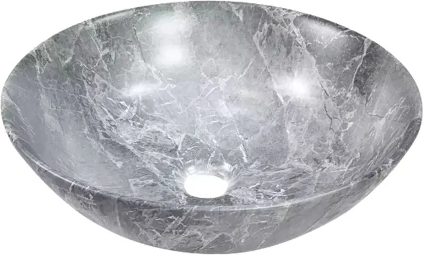 Lavoar pe blat Invena Tinos rotund 40 cm gri finisaj piatra