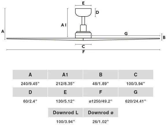 Ventilator de tavan FARO 34283 KLIM M maro/negru d. 125 cm + telecomandă