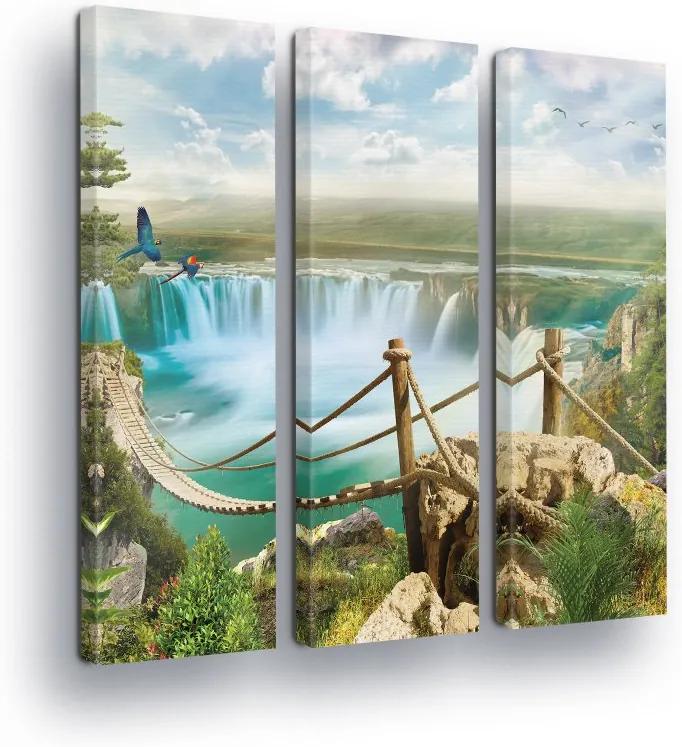 GLIX Tablou - Azure Waterfalls 3 x 30x100 cm