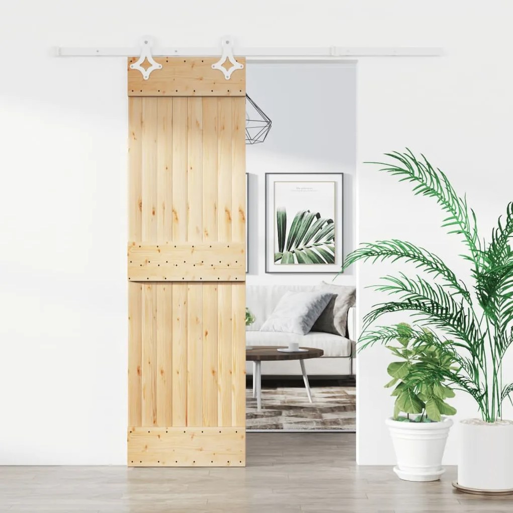 vidaXL Ușă glisantă cu set de feronerie 70x210 cm, lemn masiv de pin