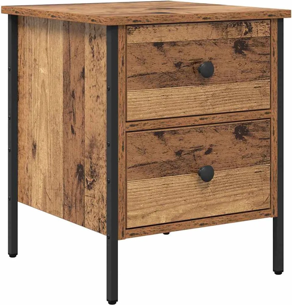 vidaXL Noptieră Lemn vechi 40 x 42 x 50 cm Lemn compus și metal