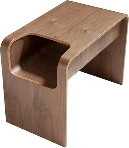 Masuta auxiliara cu spatiu pentru depozitare Walnut Wood