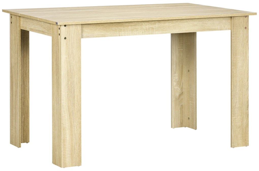 HOMCOM Masă de dining masă de bucătărie design modern cu placa mare pentru 2-4 persoane din lemn dim. 120L x 69l x 75H cm stejar | Aosom Romania