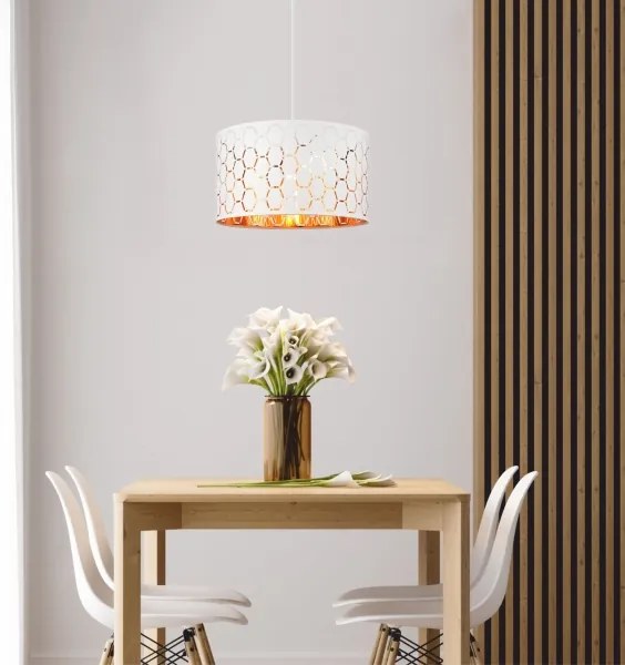 Lustră pe cablu ULLE 1xE27/15W/230V alb