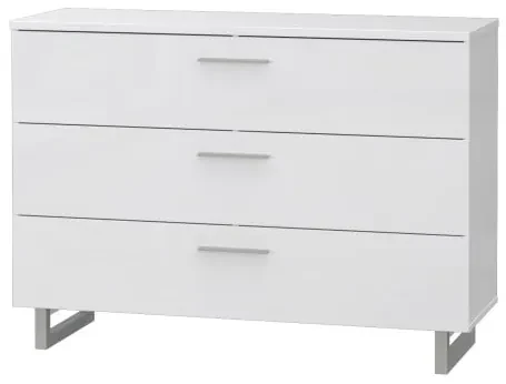 Comoda Soprano, Alb Si Alb Super Lucios, 120.1 Cm