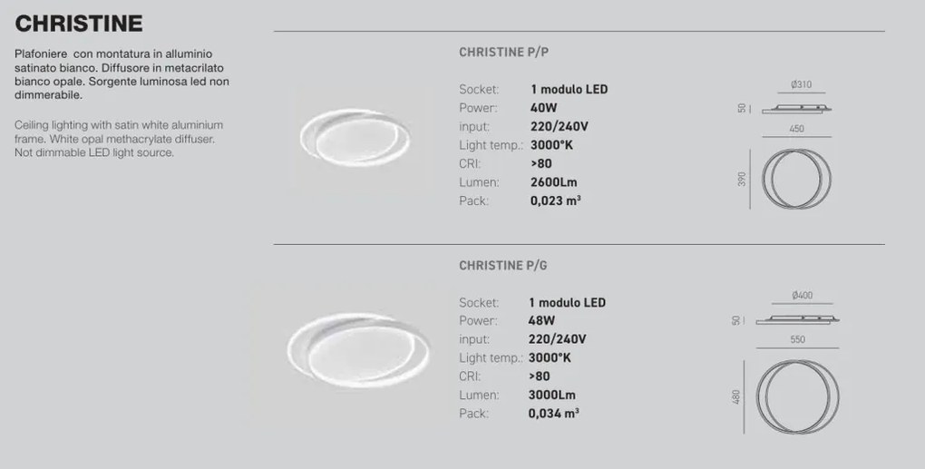 Plafoniera LED moderna CHRISTINE G