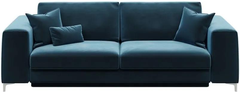 Canapea extensibilă cu 3 locuri devichy Rothe, albastru închis