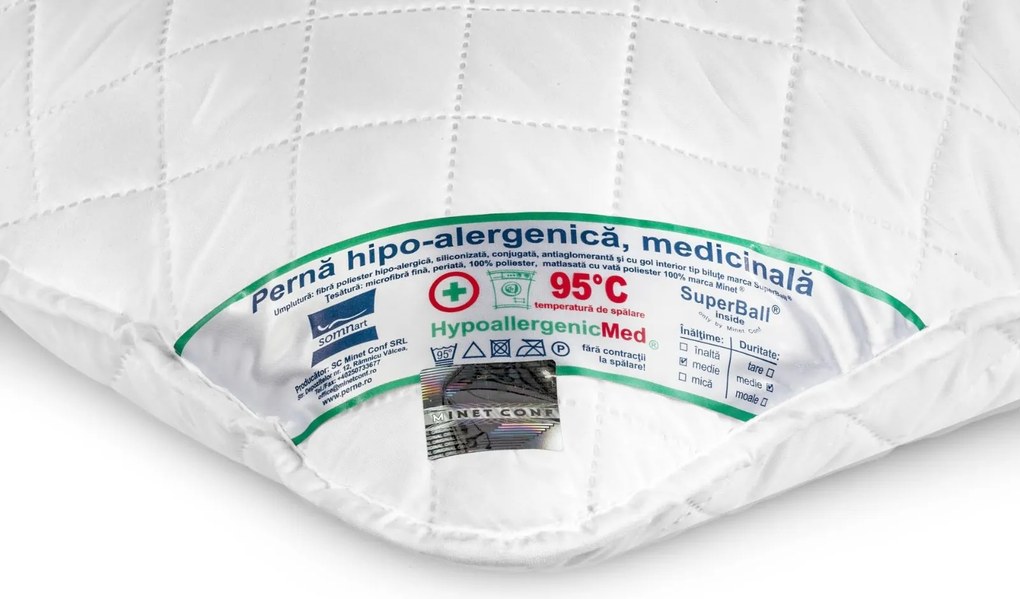 Set lemn masiv 2 Perne Hipoalergenice Matlasate cu Microfibra 60x60 cm