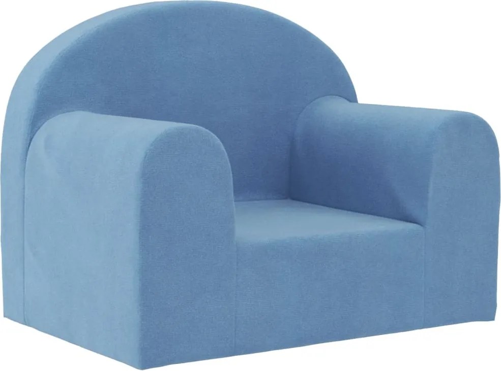 vidaXL Canapea pentru copii, albastru, pluș moale