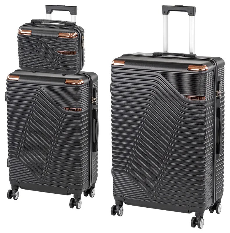 TraveLux Urban XX gurulós bőrönd szett fekete
