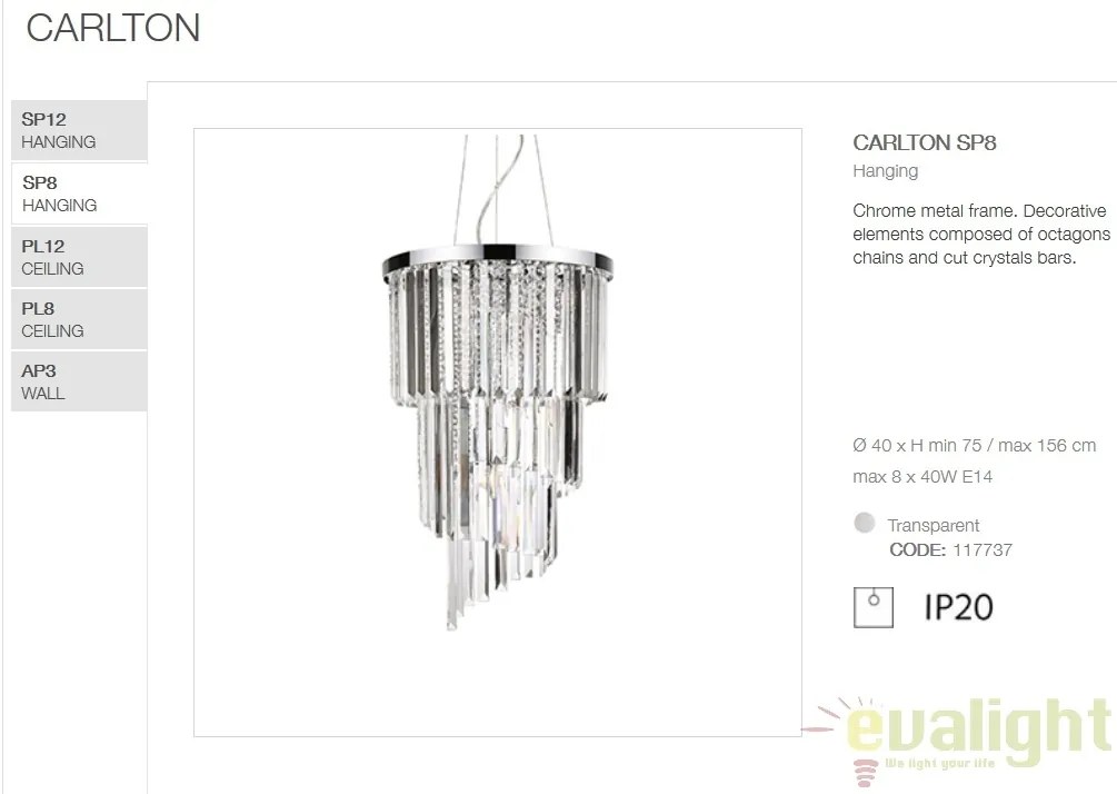 Lustra suspendata moderna design elegant CARLTON SP8 117737